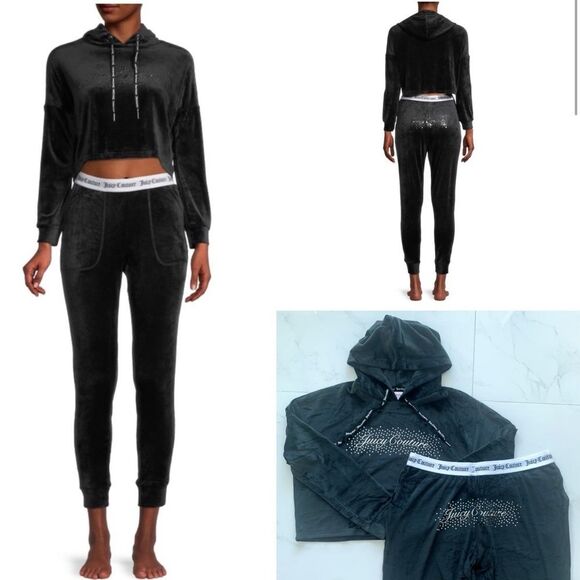 2-Piece Set Juicy Couture Velour Shine Embellished Sleep Set Tracksuit - Picture 1 of 8